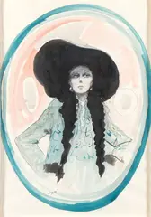 Mario Russo, Female portrait with hat, 1970