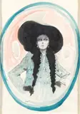 Mario Russo, Female portrait with hat, 1970