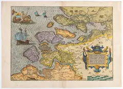 Abraham Ortelius, [Europa - Paessi Bassi] Zelandicarum Insularum exactissima et nova descriptio..., etching and bulino
