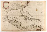 Johannes Vingboons, [USA] Caarte Van West Indien, Soo Vaste landen als Eylanden, Nieuwelyckx Met Veele Perfexien Gecorigeert Ende Verbeetert, ende alle Clippen, Droochten, Ree:en, Haavens, Rivieren, steeden, en Bergen et, etching and bulino