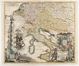 Johann Baptist Homann, [Europa - Austria - Italia - Polonia] Tabula Geographica Europae Austriacae Generalis..., etching and bulino