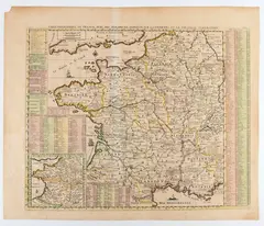 [Europa - Francia] Carte Geographique De France, Avec Des Remarques Curieuses Sur L'Ancienne Et La Nouvelle Geographie by Henri Abraham Chatelain, etching and bulino, offered Mar 2026