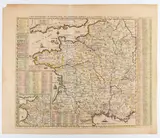 Henri Abraham Chatelain, [Europa - Francia] Carte Geographique De France, Avec Des Remarques Curieuses Sur L'Ancienne Et La Nouvelle Geographie, etching and bulino