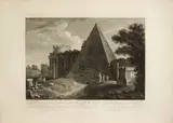 Francesco Morelli, Veduta del Sepolcro di Caio Cestio su la Via Ostiense, etching and bulino