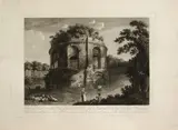 Francesco Morelli, Veduta del Tempio detto della Tosse su la via di Tivoli, etching and bulino