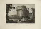 Francesco Morelli, Veduta del Sepolcro di Cecilia Metella, detto Capo di Bove, etching and bulino