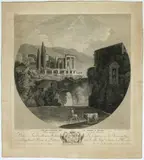 Georg Abraham Hackert, Vue du Temple de La Sibille a Tivoli, etching and bulino