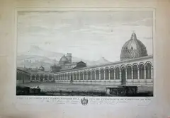 Carlo Lasinio, Veduta interna del Campo Santo di Pisa, etching and bulino