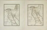 Adrien-Hubert Brué, [Mondo - Africa - Egitto - Palestina] Carte generale de l'Egypte et de l'Arabie Petrée | Carte generale de l'Egypte ancienne, de la Palestine et de l'Arabie Petree, 1822, lotto di due mappe. etching and bulino