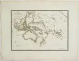 Adrien-Hubert Brué, [Mondo - Australia - Oceania] Carte de l'Oceanie ou cinquieme partie du Monde, 1820, etching and bulino