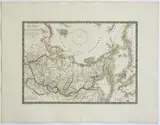 Adrien-Hubert Brué, [Mondo - Russia - Groenlandia] Carte generale de la Russie d'Asie et des regions polaires boreales, 1821, etching and bulino