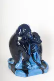 Alfredo Biagini, 'The Baboons', a full-round ceramic sculpture, 1919, Cast in blue and light blue. Cast with marks impressed under the glaze on the base that are difficult to read.