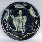 Roberto Bentini, "Black Madonna" - Polychrome ceramic pomp plate, With a wide brim