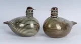 Toikka Oiva, Lot of two iridescent glass ducks, designer Oiva Toikka for Nuutajarvi for the "birds by Toikka" collection. State of preservation: goo