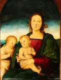 Pietro Vannucci Il Perugino, Virgin with Child and Saint John the Baptist, Extensive restorations.