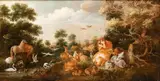 Jan van Kessel il Vecchio, Animals and birds in a landscape (Garden of Eden), Oil on panel