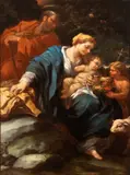 Holy Family with Saint John by Luca Giordano, The painting is accompanied by an expertise by Prof. Nicola Spinosa. Previously unpublished, offered Mar 2026