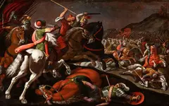 Antonio Tempesta, Cavalry battle between Christians and Turks, The painting is accompanied by an expertise by Prof. Giancarlo Sestieri. We are grateful to Prof. Gatta for confirming