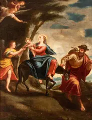 Alessandro Maganza, Flight to Egypt, Oil on canvas