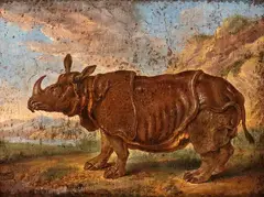 Jean-Baptiste Oudry, Clara the rhinoceros, The painting is a replica of the work by Jean-Baptiste Oudry