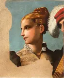 Nicolò Dell'Abate, Haed of a young lady, The painting is a copy of a detail from Nicolò Dell'Abate's Concerto con sei musicanti