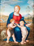 Raphael, Madonna of the Goldfinch, Tempera on parchment laid down on cardboard