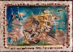 Hunter with bow and arrows by Carlo Zauli, Ceramic with high-relief decoration, offered Feb 2026