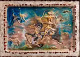 Carlo Zauli, Hunter with bow and arrows, Ceramic with high-relief decoration