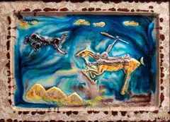 Hunter on horseback by Carlo Zauli, Ceramic with high-relief decoration, offered Feb 2026