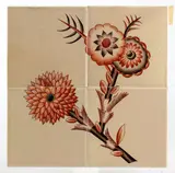 Giovanni Gariboldi, Tile with floral decoration, Ceramic