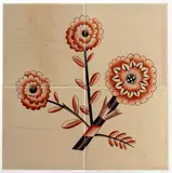 Giovanni Gariboldi, Tile with floral decoration, Ceramic
