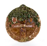 Tito Chini, Commemorative ceramic, Commemorative ceramic derived from the reverse side of the medal dedicated to Consul Baldi. On the back stamp