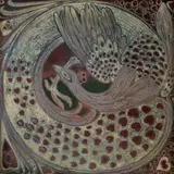 Galileo Chini, Tile with peacock, 1900, On the back stamp A.D.C.F.: Arte della Ceramica Firenze