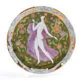 Pietro Melandri, Plate with decoration of woman dancing and flowers