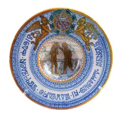 Galileo Chini, Small plate, Stamp under the base: Fornaci San Lorenzo