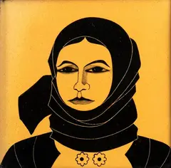 Tile with Nuoro woman by Federico Melis, 1927, On the back: SCIC, offered Feb 2026