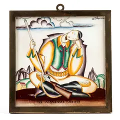 Il cacciatore stanco by Gio Ponti, Tile Richard Ginori, offered Feb 2026
