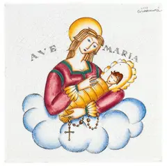 Tile depicting the Nativity by Gio Ponti, offered Feb 2026
