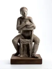 Andrea Spadini, Female figure seating, Unfired clay