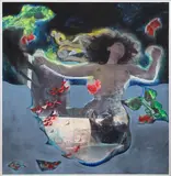 Sepideh Sarlak, Spirits 4, oil painting and collage on canvas
