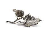 Mario Buccellati, Solid silver basket with bird, The Bird is made with dense