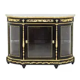 Mathieu Befort Jeunne, French sideboard with marble top, ebonized wood on oak frame