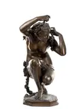 Jean-Baptiste Carpeaux, Bronze sculpture depicting Flora crouching