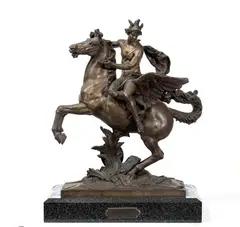 Antoine Coysevox, Bronze sculpture depicting Mercury on Pegasus, copy of the work by Antoine Coysevox (1640-1720) created in