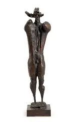 Luciano Minguzzi, Dio di Baal, Engraved signature on the base: Minguzzi