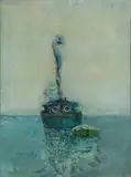 Renzo Vespignani, The boat, Oil on board