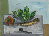Achille Funi, Still life with fruit and pipe
