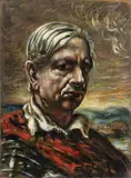 Giorgio de Chirico, Self-portait with manto rosso