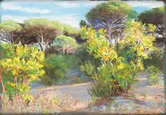 Castel Fusano pine forest by Luce Balla, 1950, offered Dec 2025