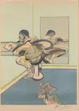 Francis Bacon, Figure writing reflected in a mirror, 1977